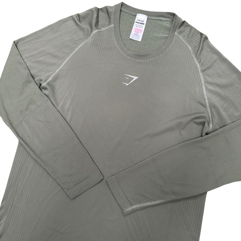 Gymshark 315 Seamless Long Sleeve T Shirt Mens Large Green Active Training Top